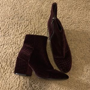 Ash Erika Velvet Snake Texture Ankle Bootie